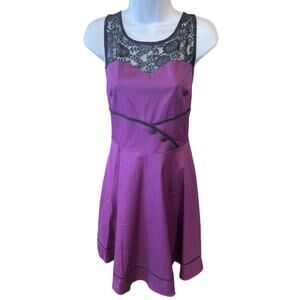 BBOnfine Purple Black Lace Dress Size Large Elegant & Stylish Evening Wear